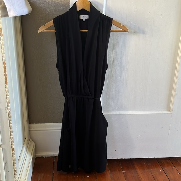 Aritzia Wilfred Sabine Black Wrap Front Mini Dress Size S - Picture 14 of 14